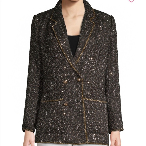 Dolce Cabo Metallic Knit Tweed Blazer 
